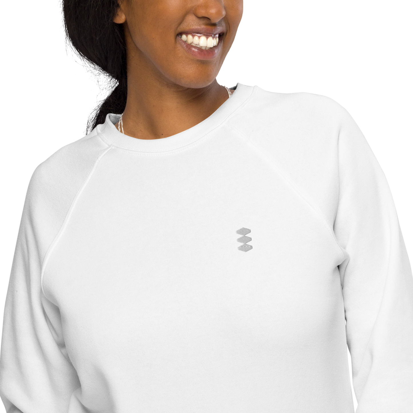 Unisex organic raglan sweatshirt